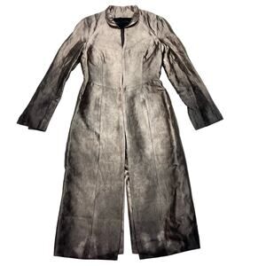 Juan Carlos Obando Hand Dyed Bronze Evening Coat Women 12 Wool Silk Trench